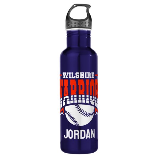 Wilshire Warriors White Baseball Logo Waterfles (Voorkant)