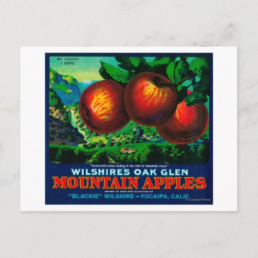 Wilshire's Oak Glen Apple Crate Label Briefkaart (Voorkant)