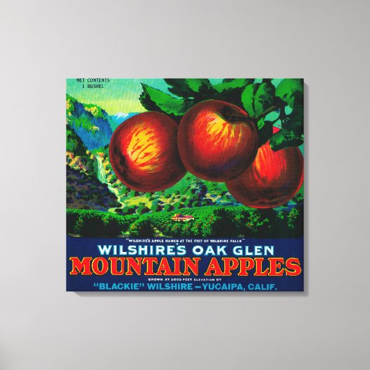 Wilshire's Oak Glen Apple Crate Label Canvas Afdruk (Voorkant)