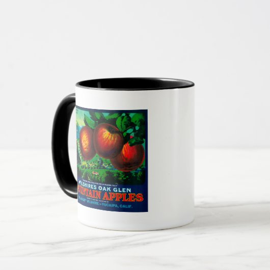 Wilshire's Oak Glen Apple Crate Label Mok (Voorkant links)