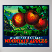 Wilshire's Oak Glen Apple Crate Label Poster (Voorkant)