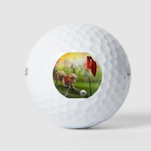 Wilson 500 golfballen met het hondengolf afbeeldin (Voorkant)