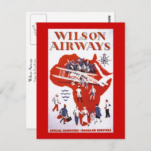 Wilson Airways ~ Africa Briefkaart (Voorkant / Achterkant)