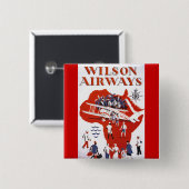 Wilson Airways ~ Africa Vierkante Button 5,1 Cm (Voorkant /achterkant)
