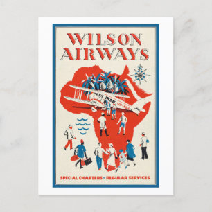 Wilson Airways Vintage Poster 1937 Briefkaart