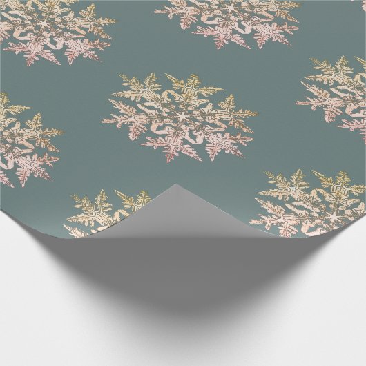 WILSON BENTLEY SNOWFLAKE OP BLUE GRAY CADEAUPAPIER (Hoek)