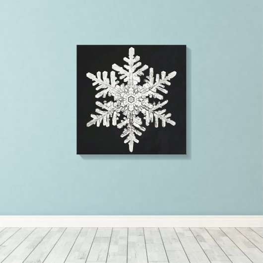 Wilson Bentley's Snowflake Canvas Afdruk (Insitu (Houten vloer))