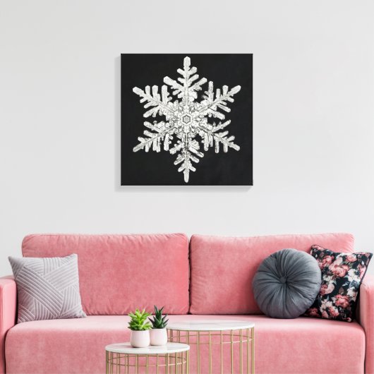 Wilson Bentley's Snowflake Canvas Afdruk (Insitu (Woonkamer))
