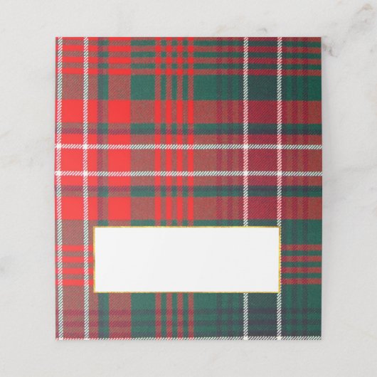 Wilson bruiloft gevouwen plaats kaart plaatskaartje (Buitenkant ongevouwen)