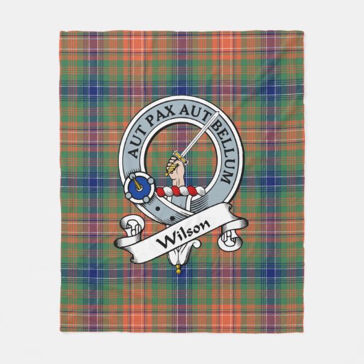 Wilson Clan Badge Tartan Plaid Fleece Deken (Voorkant)