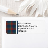 Wilson Clan Blue, Green en Red Scottish Tartan Etiket (Insitu)