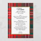 Wilson Clan Plaid Bruiloft Menu (Voorkant)