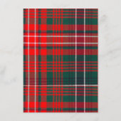 Wilson Clan Plaid Bruiloft Menu (Achterkant)