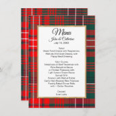 Wilson Clan Plaid Bruiloft Menu (Voorkant / Achterkant)