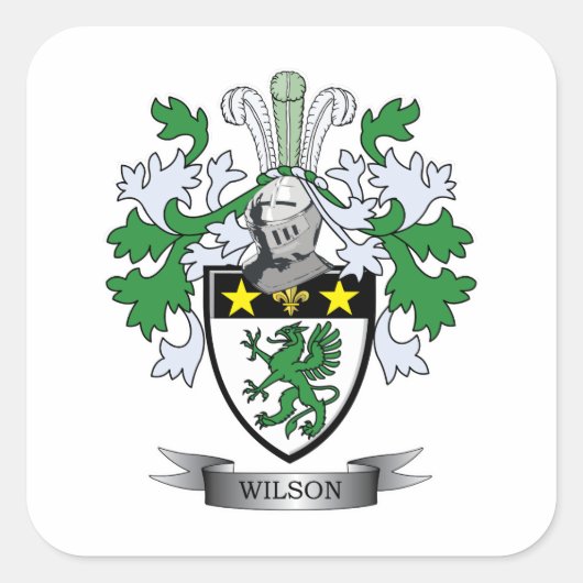 Wilson Coat of Arms Vierkante Sticker (Voorkant)