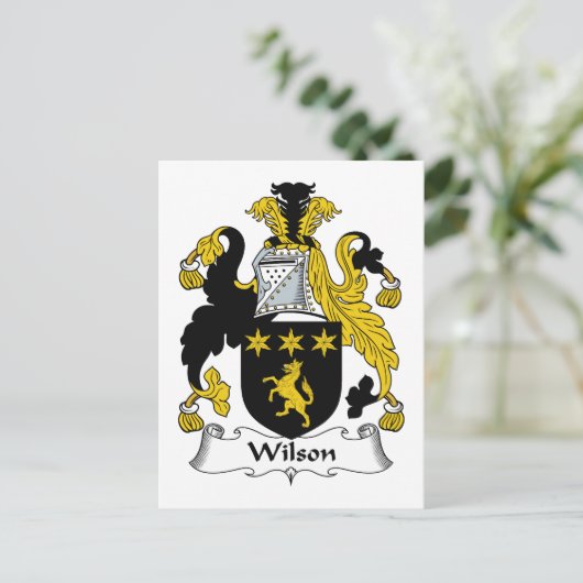 Wilson Family Crest Briefkaart (Staand voorkant)