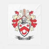 Wilson Family Crest Coat of Arms Fleece Deken (Voorkant)