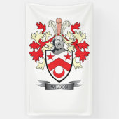 Wilson Family Crest Coat of Arms Spandoek (Verticaal)