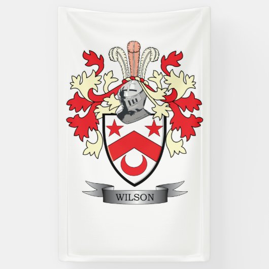 Wilson Family Crest Coat of Arms Spandoek (Verticaal)