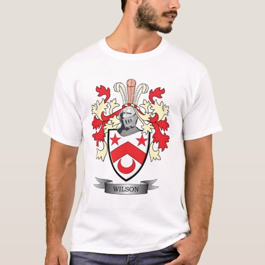 Wilson Family Crest Coat of Arms T-shirt (Voorkant)