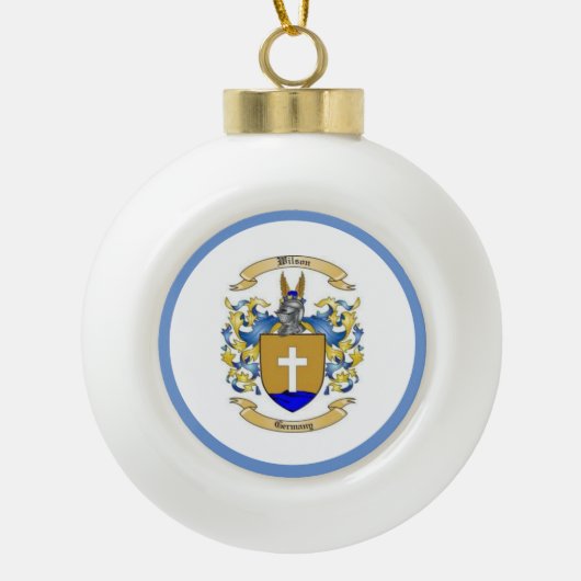 Wilson Family Crest (Duits) Keramische Bal Ornament (Voorkant)