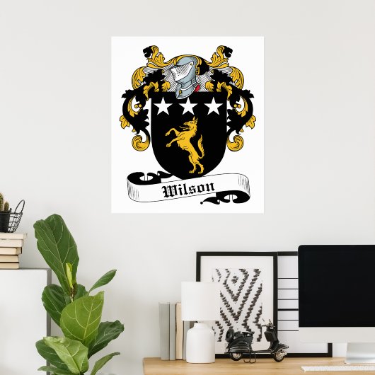 Wilson Family Crest Poster (Thuiskantoor)