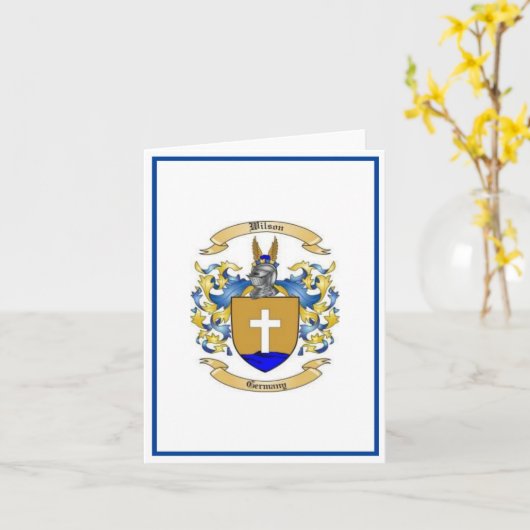 Wilson Family Crest *Wapenbekleding Kaart (Gele Bloem)