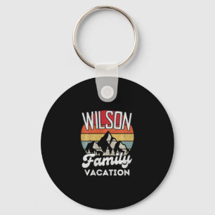 Wilson Family Vakantie Berg Retro Zonsondergang Ma Sleutelhanger