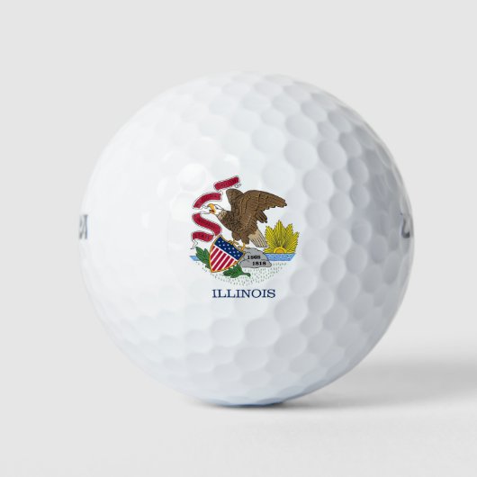 Wilson Golf Ball met vlag van Illinois, Verenigde  Golfballen (Voorkant)