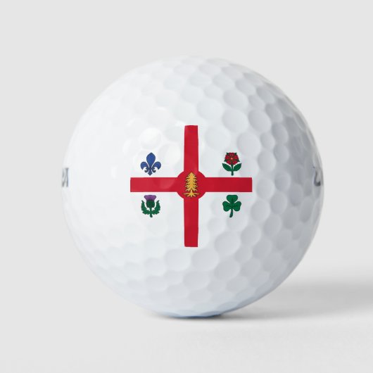 Wilson Golf Ball with flag of Montreal, Canada Golfballen (Voorkant)