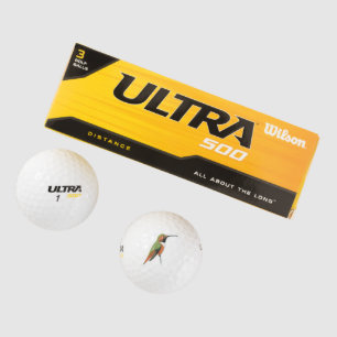 Wilson golfballen met een handgeschilderde kolibri