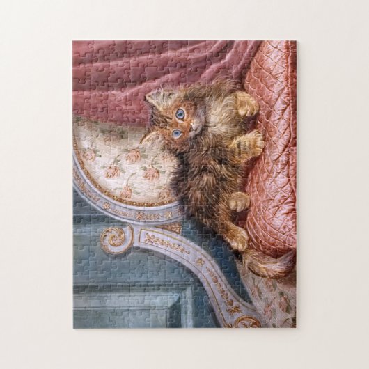 Wilson Hepple: Brown Kitten op een stoel Legpuzzel (Verticaal)