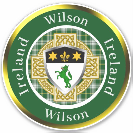Wilson Ierse Schild/Keltisch Kruis Persoonlijk Sticker (Voorkant)