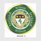 Wilson Irish Shield/Celtic Cross Personalized Sticker (Vel)