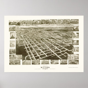Wilson, NC Panoramic Map - 1908 Poster