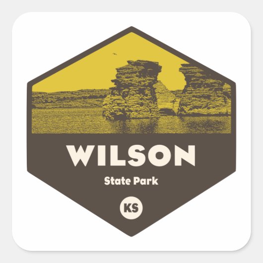 Wilson State Park Kansas Vierkante Sticker (Voorkant)