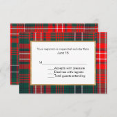 Wilson Tartan Plaid Bruiloft RSVP Kaart (Voorkant / Achterkant)