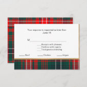 Wilson Tartan Plaid Bruiloft RSVP Kaart 2 (Voorkant / Achterkant)