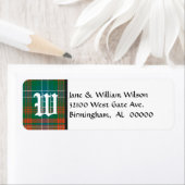 Wilson Tartan Pset Monogram Adresetiketten Etiket (Insitu)