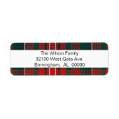 Wilson Tartan Pset Return Label (Voorkant)