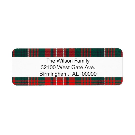 Wilson Tartan Pset Return Label (Voorkant)