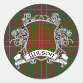 Wilson Tartan Shield Ronde Sticker (Voorkant)
