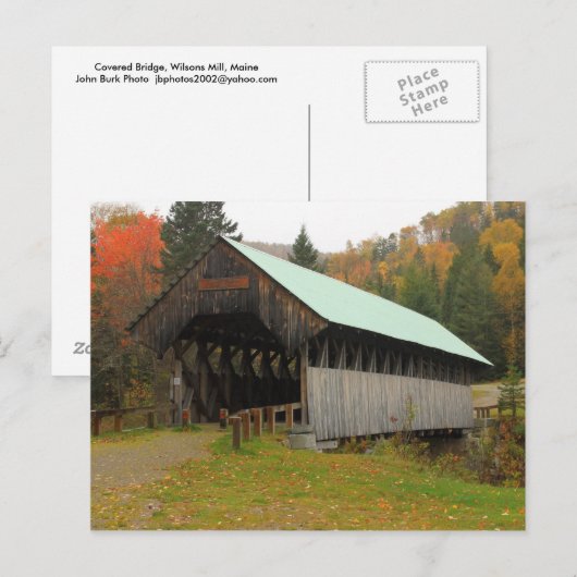 Wilsons Mill Covered Bridge Maine Briefkaart (Voorkant / Achterkant)