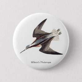 Wilson's Phalarope van John James Audubon, Ronde Button 5,7 Cm