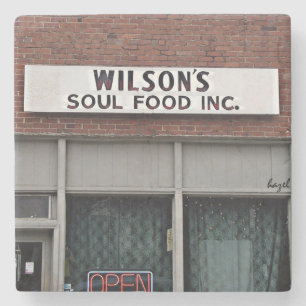 Wilson's Soul Food, Athene, Georgia, marmer Onderz Stenen Onderzetter