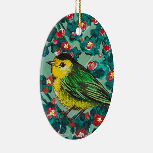 Wilson's Warbler Keramisch Ornament (Rechts)