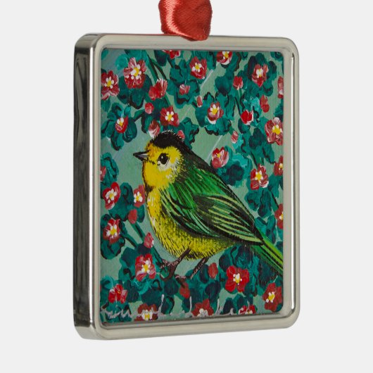 Wilson's Warbler Metalen Ornament (Rechts)