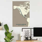 Wilson's Warbler-migratiekaart - minimalistisch Poster (Thuiskantoor)