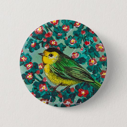Wilson's Warbler Ronde Button 5,7 Cm (Voorkant)
