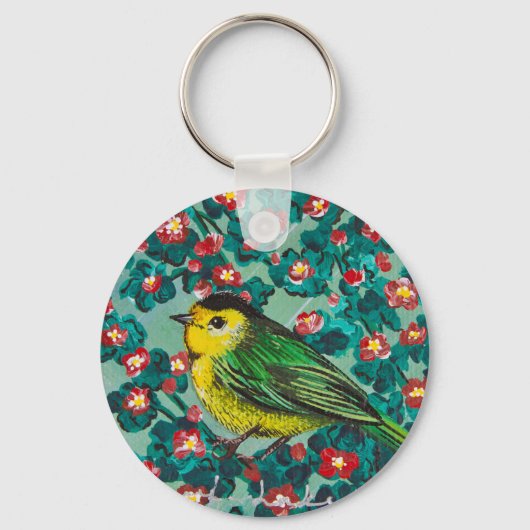 Wilson's Warbler Sleutelhanger (Voorkant)